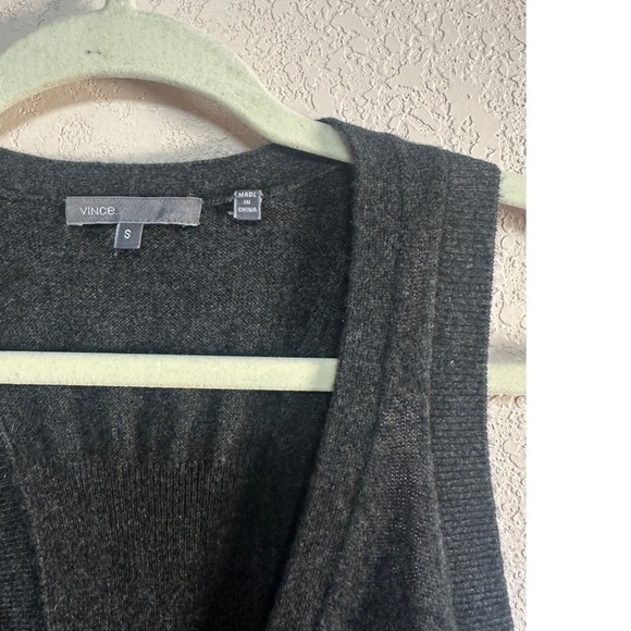 Vince x Pea in the Pod Charcoal Grey Cashmere Maternity Racerback Sweater Vest - Picture 2 of 5
